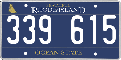 RI license plate 339615