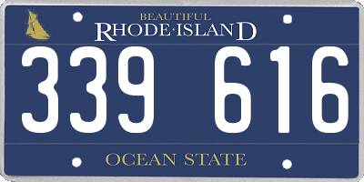 RI license plate 339616