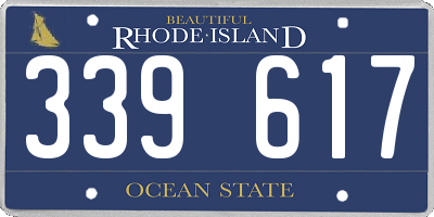 RI license plate 339617