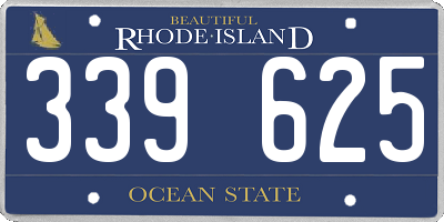 RI license plate 339625