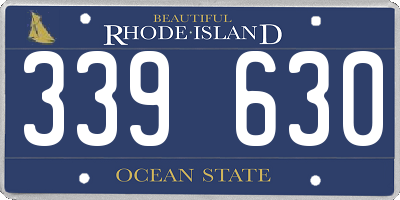 RI license plate 339630