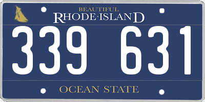 RI license plate 339631