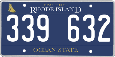 RI license plate 339632