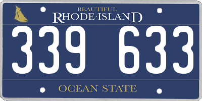 RI license plate 339633