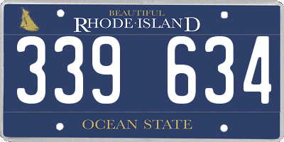 RI license plate 339634