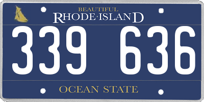RI license plate 339636