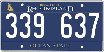 RI license plate 339637