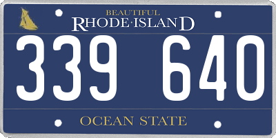 RI license plate 339640