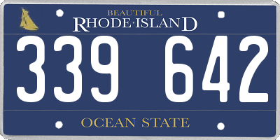 RI license plate 339642