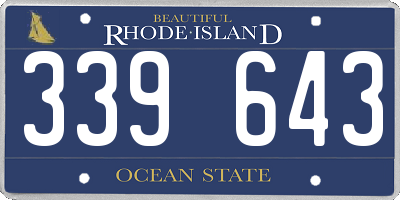 RI license plate 339643