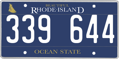 RI license plate 339644