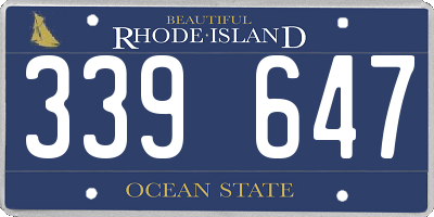 RI license plate 339647