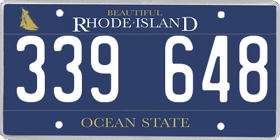 RI license plate 339648