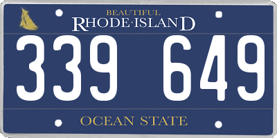 RI license plate 339649
