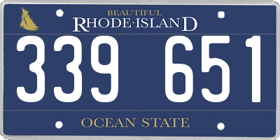 RI license plate 339651