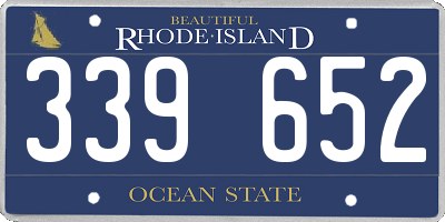 RI license plate 339652