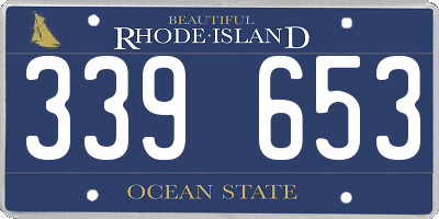 RI license plate 339653