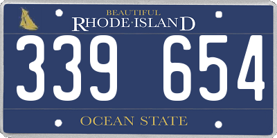 RI license plate 339654