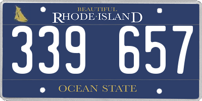 RI license plate 339657