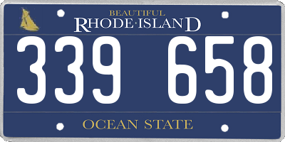 RI license plate 339658