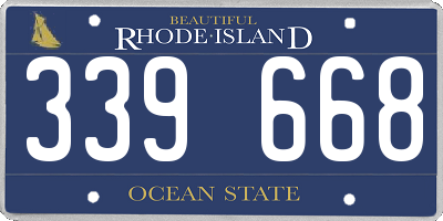 RI license plate 339668