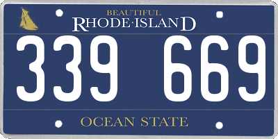 RI license plate 339669