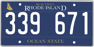 RI license plate 339671