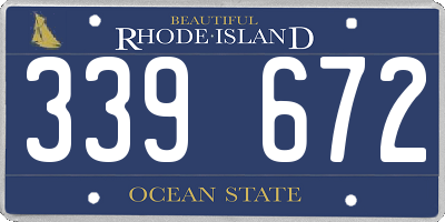 RI license plate 339672