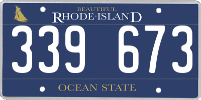 RI license plate 339673