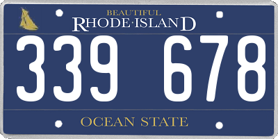 RI license plate 339678