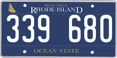 RI license plate 339680