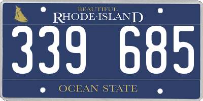 RI license plate 339685