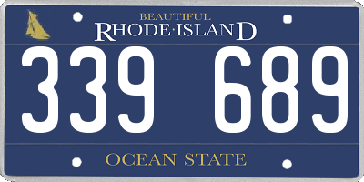 RI license plate 339689