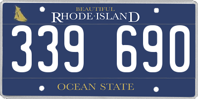 RI license plate 339690