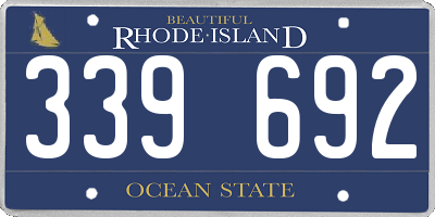 RI license plate 339692