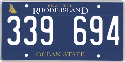 RI license plate 339694