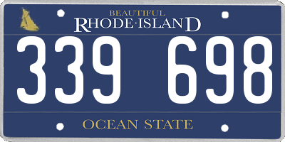 RI license plate 339698