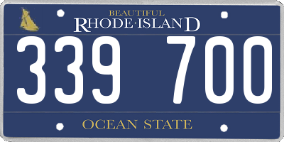 RI license plate 339700
