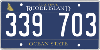 RI license plate 339703