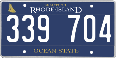 RI license plate 339704