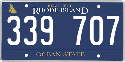 RI license plate 339707