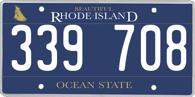 RI license plate 339708