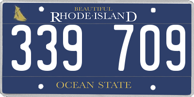 RI license plate 339709