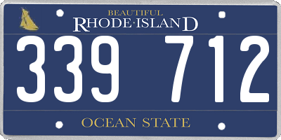 RI license plate 339712