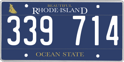 RI license plate 339714