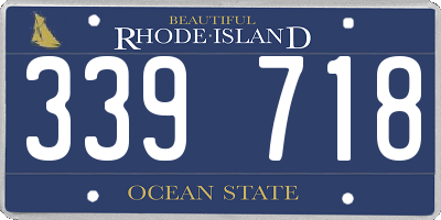 RI license plate 339718
