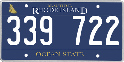 RI license plate 339722