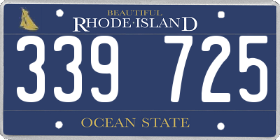 RI license plate 339725