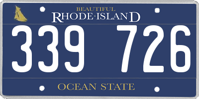 RI license plate 339726