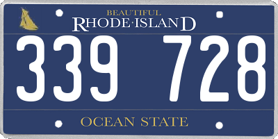 RI license plate 339728